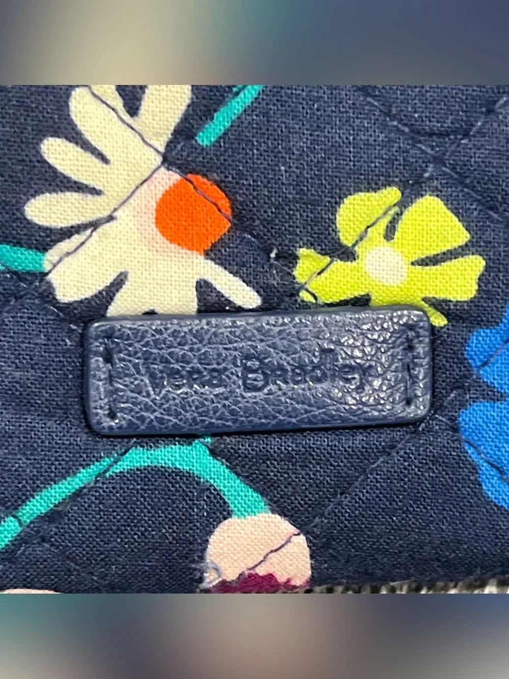 Vera Bradley Blue FloVera Bradley Blue Floral Quilted Zip Around Wallet Wristlet